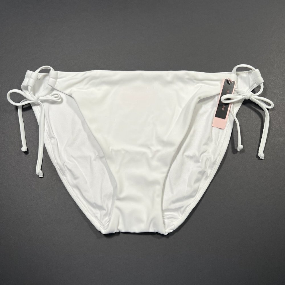 Victoria Secret XXL / 2XL Bikini Bottom Classic Double Side Tie String Bow White